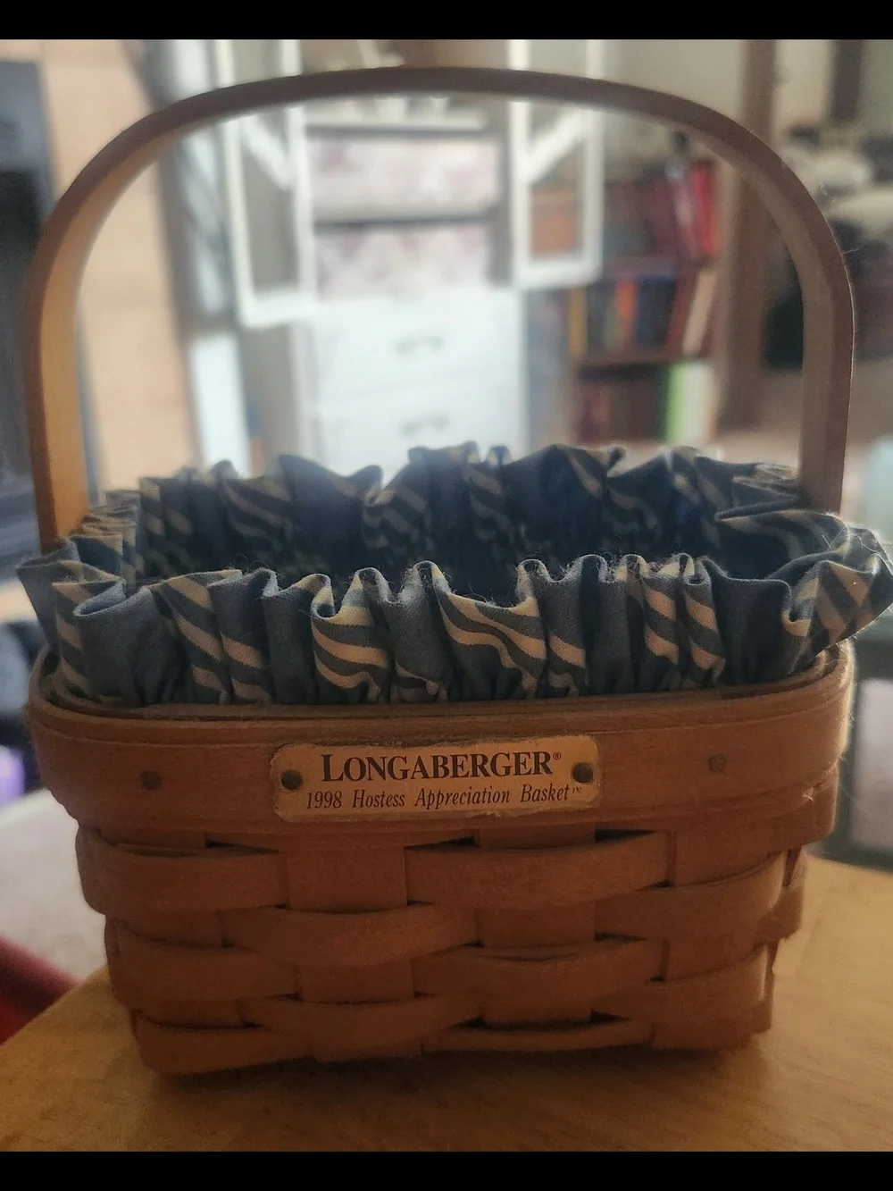 1998 Hostess Appreciation Basket With Plastic And Fabric Liner